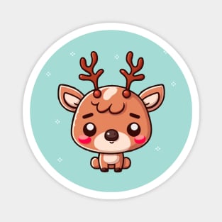 Adorable Reindeer || Vector Art Kawaii Christmas Art Magnet